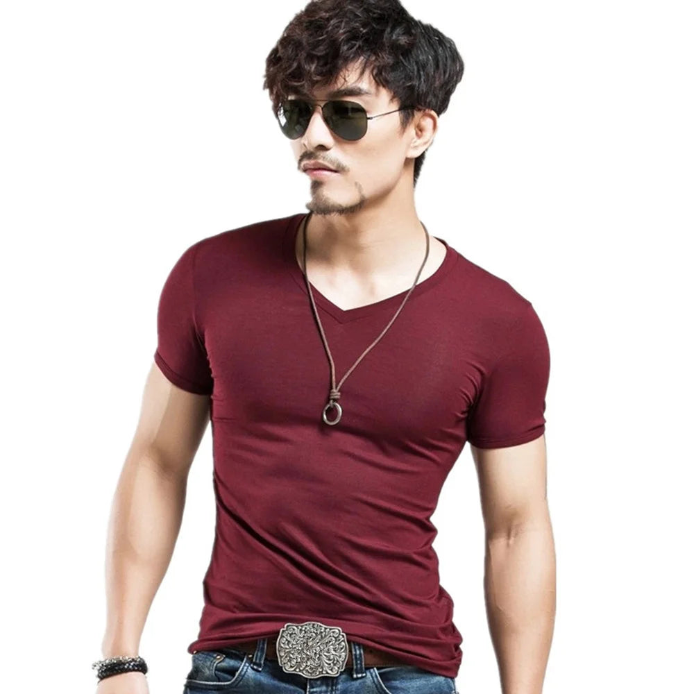 2025 MRMT Men's V-Neck T-Shirt – 10 Colors, Fitness Fit, S-5XL, Casual & Comfortable