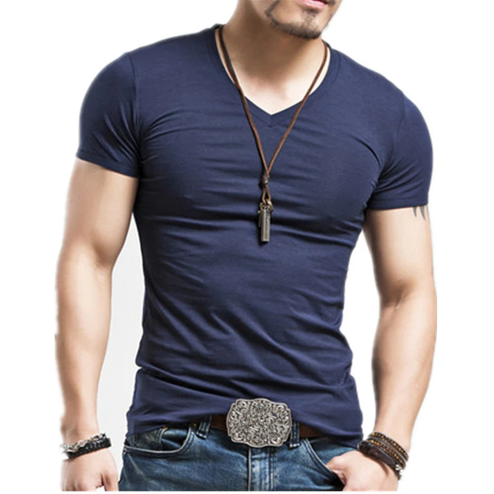 2025 MRMT Men's V-Neck T-Shirt – 10 Colors, Fitness Fit, S-5XL, Casual & Comfortable